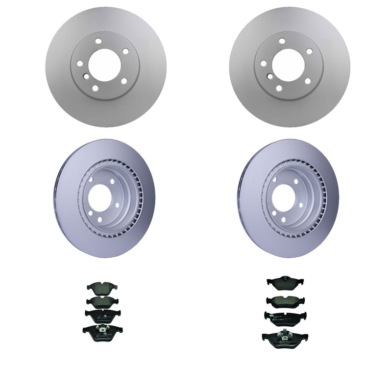 Hella Front and Rear Rotors Low-Met Disc Brake Pad Kit For BMW E90 E92 328i Base