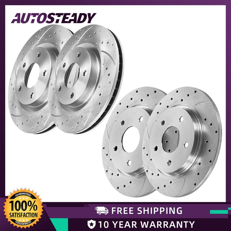 Front Rear Drilled Brake Rotor Kit for Dodge Journey Chrysler Town & Country