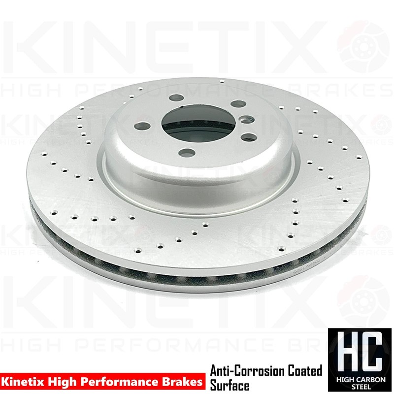 FOR BMW 430d 435d 435i 440i F32 F33 F36 CROSS DRILLED FRONT BRAKE DISCS 370mm gallery