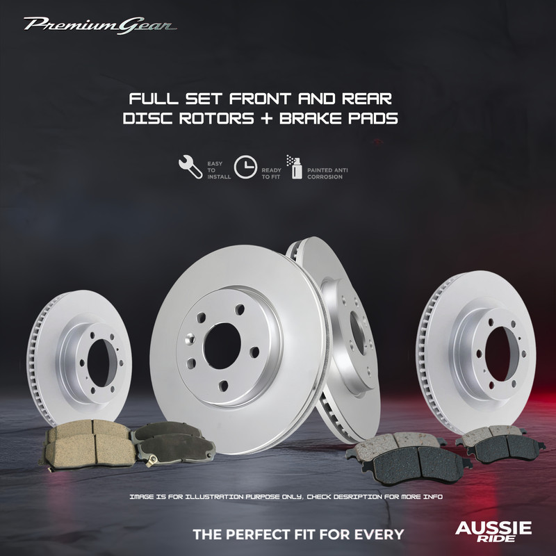 Full Set Front and Rear Brake Pads and Disc Rotors for Audi A4 A5 B8 2008-2018