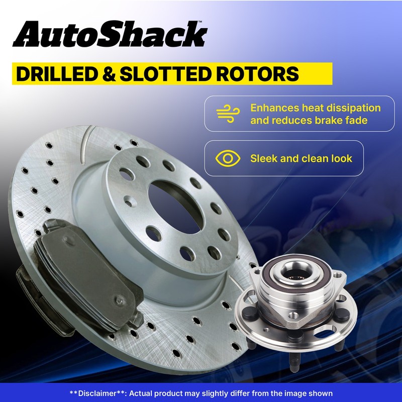 Rear Drilled Slotted Brake Rotors Premium Pads Hubs for Hyundai, Sonata 11-14 gallery