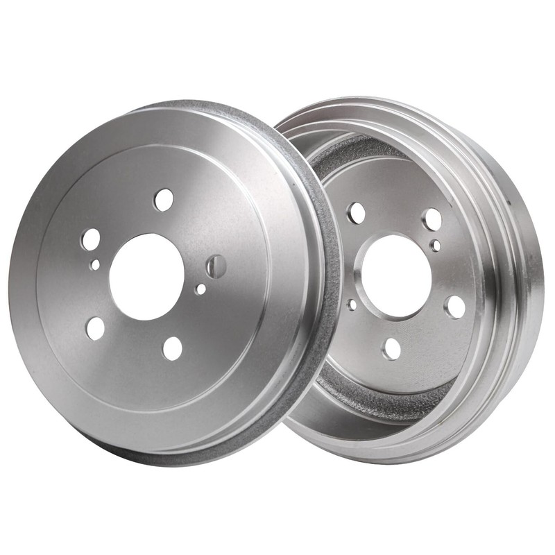 Front Drilled Brake Rotors Pads Rear Drums Shoes for 2003-2008 Toyota Corolla gallery