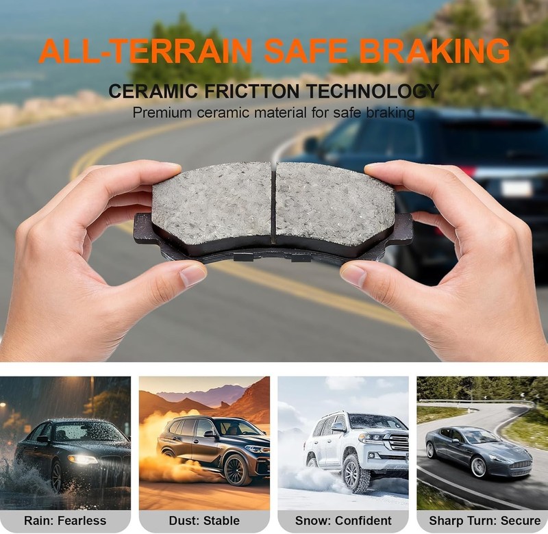 D785 D834 Front Rear Ceramic Brake Pads Sets Fit For Cadillac Escalade ESV/EXT,F gallery