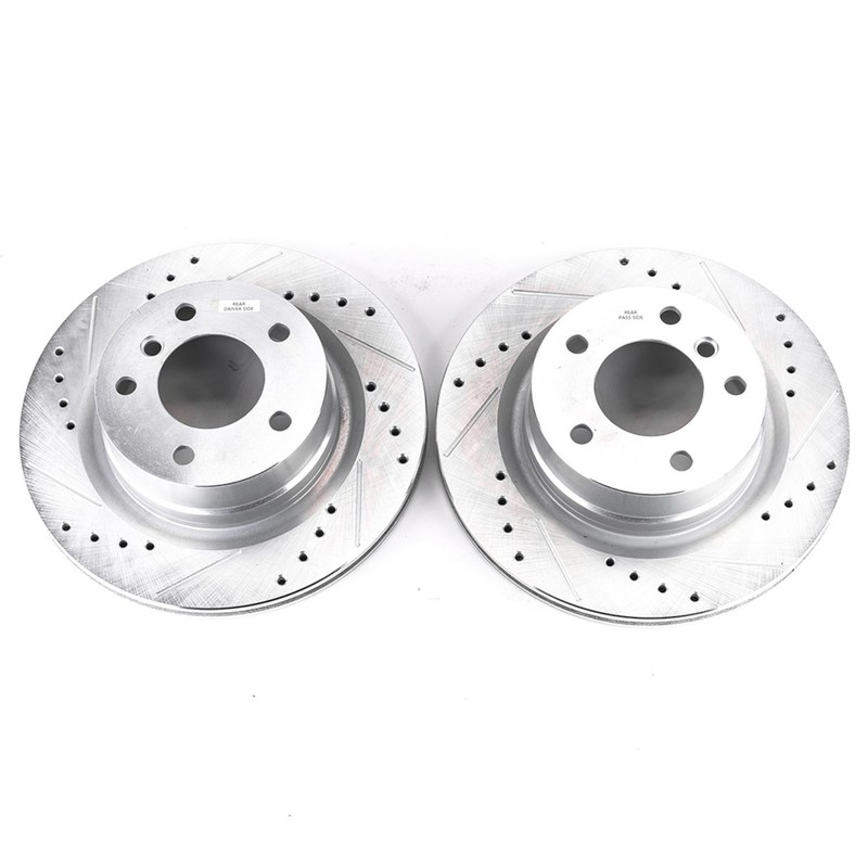 PowerStop Evolution Drilled Slotted Rotors Pair Rear For BMW 128i
