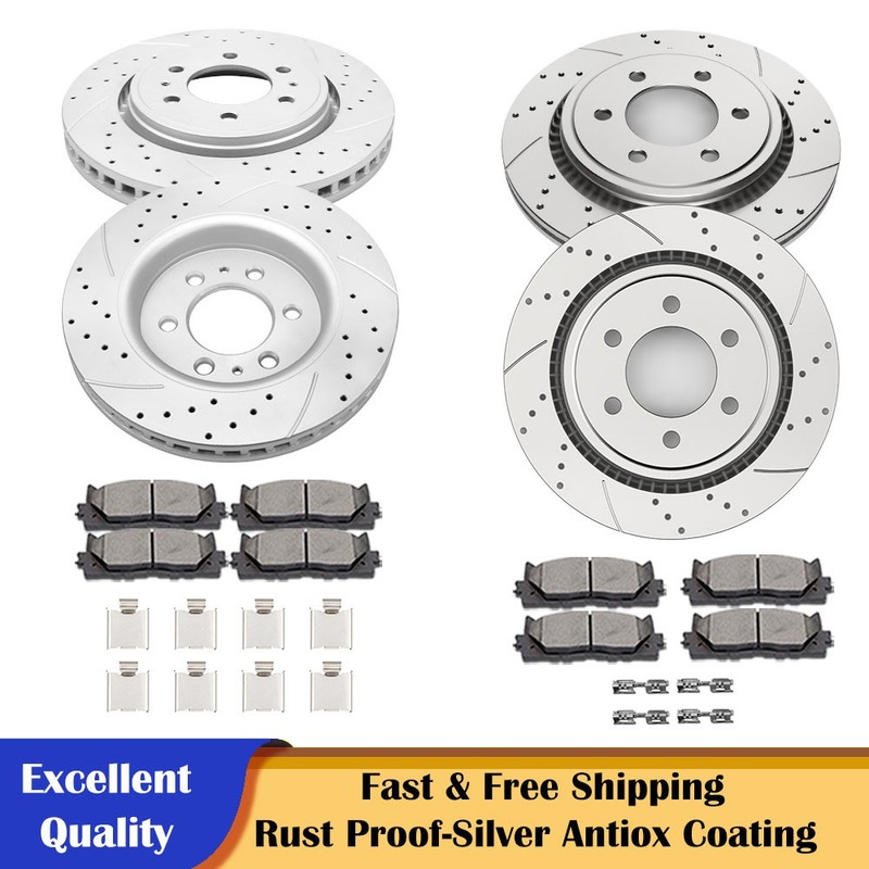 For 2015-17 Ford F-150 Front Rear Drilled Brakes Rotors Discs Brakes Pads Kits