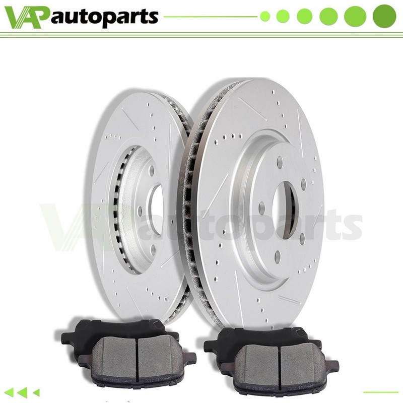 Drilled Front Brake Pads And Rotors Discs Fits Chevy Malibu Cobalt G5 G6 Aura