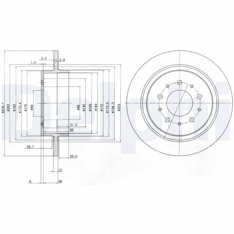 Delphi Pair of Brake Discs BG3502