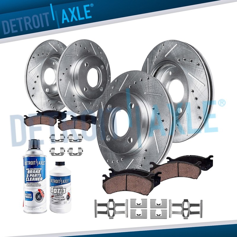 262mm Front 239mm Rear DRILLED Rotors + Brake Pads for Honda Civic Del Sol VTEC