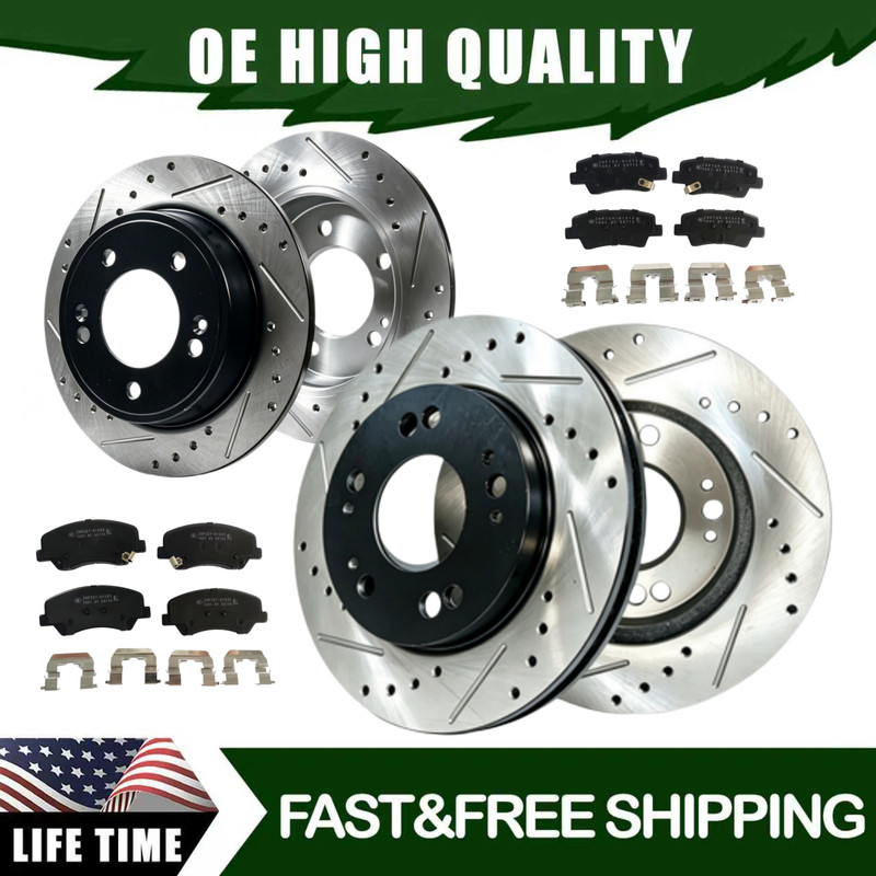 280mm Front 262mm Rear Rotors&Brakes Pads fits Hyundai Elantra Coupe 2013 2014