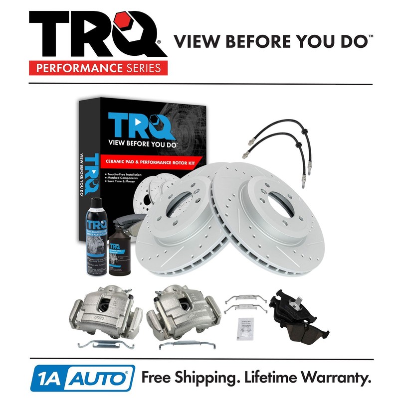 TRQ Performance Brake Pad & Rotor Kit Ceramic Fits BMW
