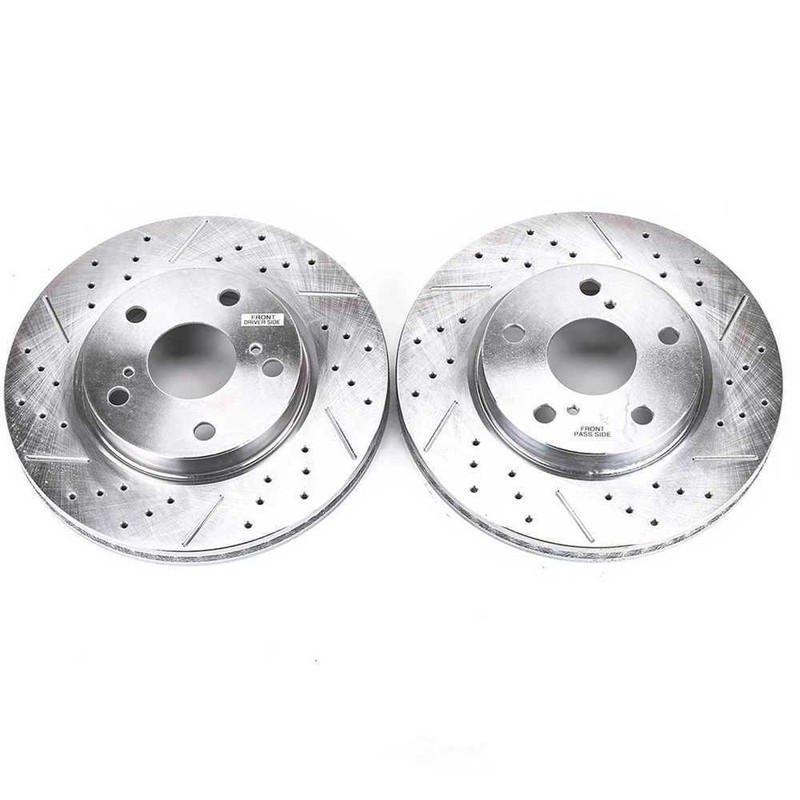 Disc Brake Rotor Set-Front Drilled, Slotted and Zinc Plated Brake Rotor Pair
