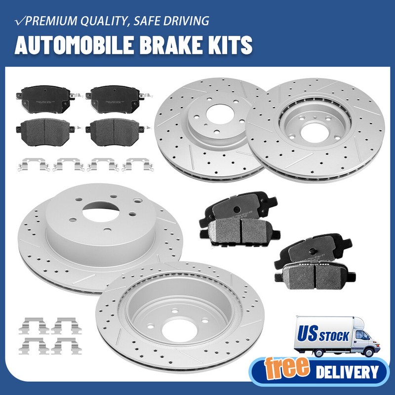 Front Rear Disc Rotors Ceramic Brake Pads for 2005 2006 2007 2012 Nissan Murano