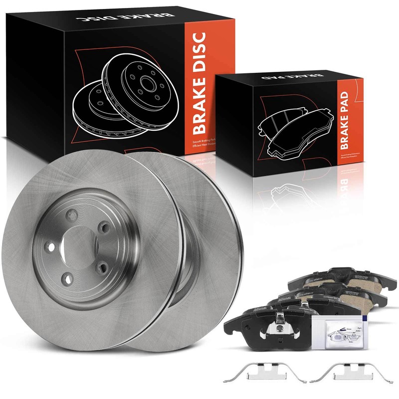 6Pcs Front Disc Brake Rotors & Ceramic Brake Pads for Jaguar XF S-Type XJ8 326mm