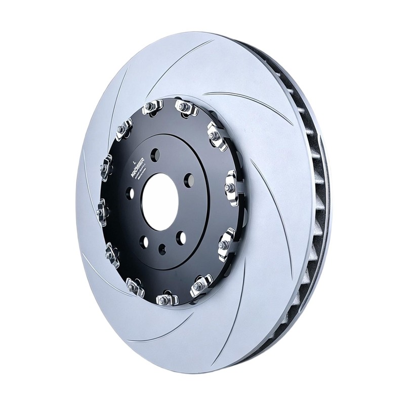 Pair Set Floating Slotted Front 400mm Brake Disc Rotors For Audi A8 QS6 S7 S8 gallery