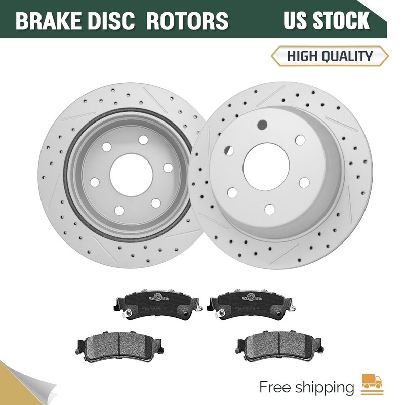 Rear Disc Rotors+Brake Pads for GMC Sierra 1500 Chevy Silverado 1500 Tahoe Astro