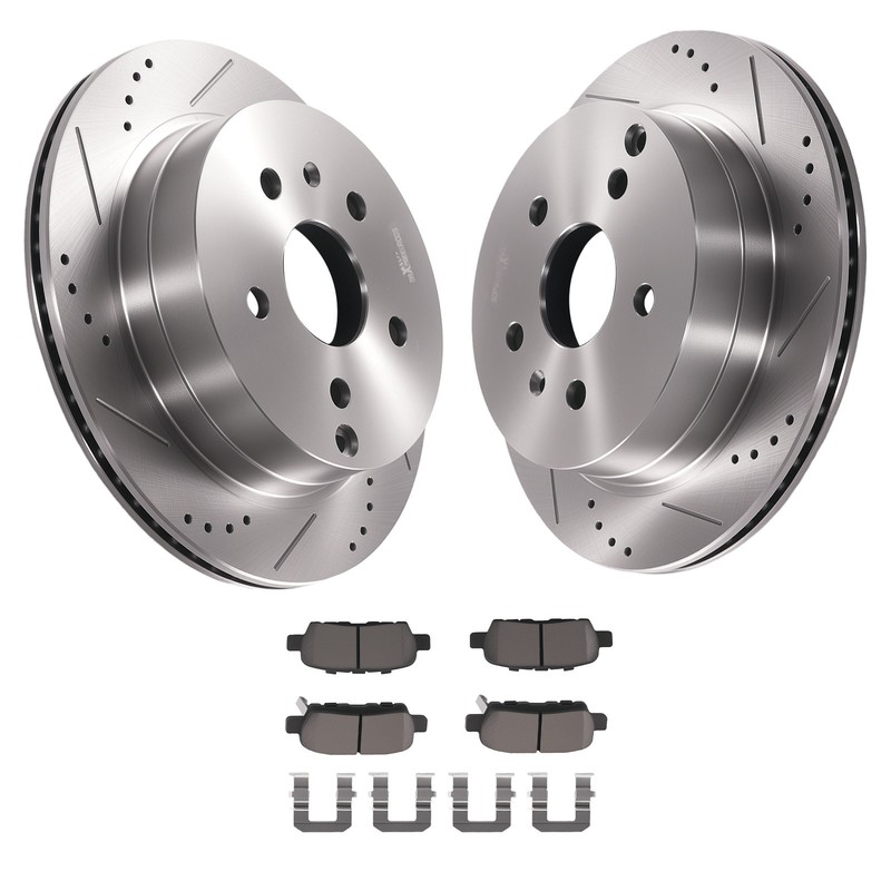 Rear Brake Rotors & Ceramic Pads Set for GMC Terrain 2010 2011 -2017 55178 D1275