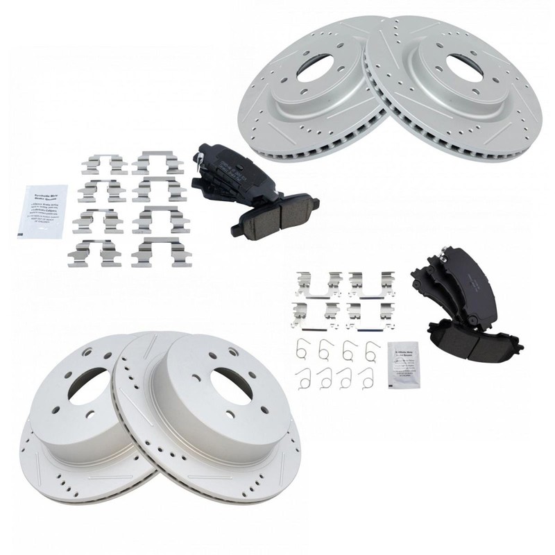 TRQ Front & Rear Performance Brake Rotor & Ceramic Pad Kit For Infiniti Q50 gallery
