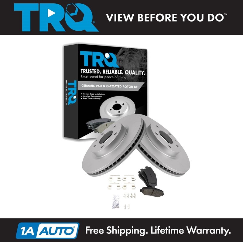 TRQ Front Premium Ceramic Brake Pad & Coated Rotor Kit for Mazda CX-5
