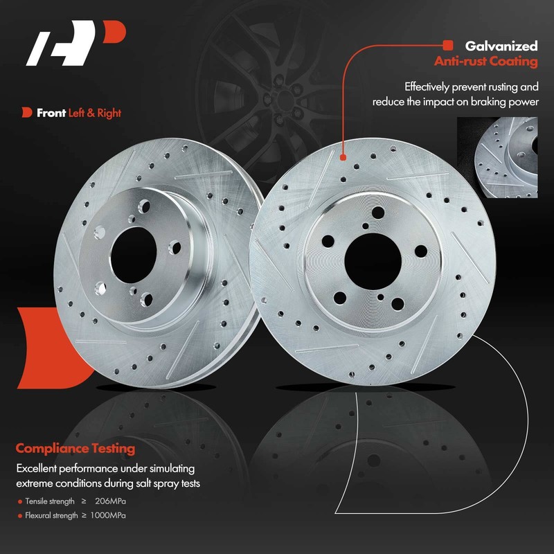 A-Premium Front Drilled Brake Rotor for Subaru Legacy 1990-2001 Impreza 94-01 gallery