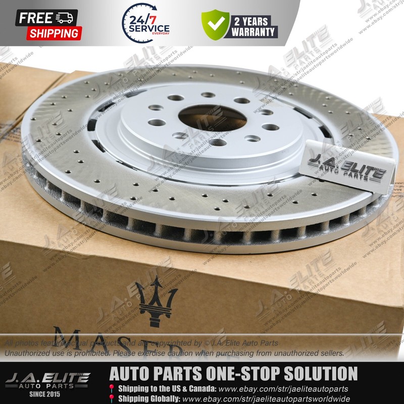 2pcs Front Brake Rotor With Holes fit Maserati Quattroporte Ghibli, 670030935 gallery