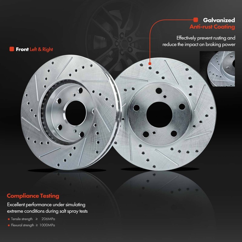 Front & Rear Drilled Rotor & Brake Pads for Toyota Camry Lexus ES300 2000-2001 gallery