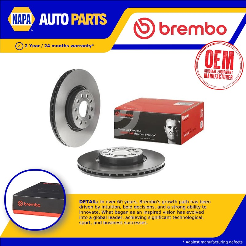 2x Brake Discs Pair Vented fits SEAT LEON Front 2005 on 312mm Set Brembo Quality
