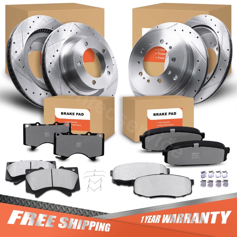 Front Rear Brake Rotor & Brake Pad for 2008-2021 Toyota 2016-2020 Lexus LX570