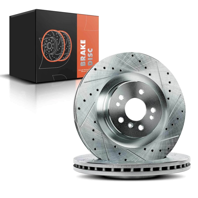 Front Drilled & Slotted Brake Rotors for Mercedes-Benz GL320 GL350 ML500 R350 gallery