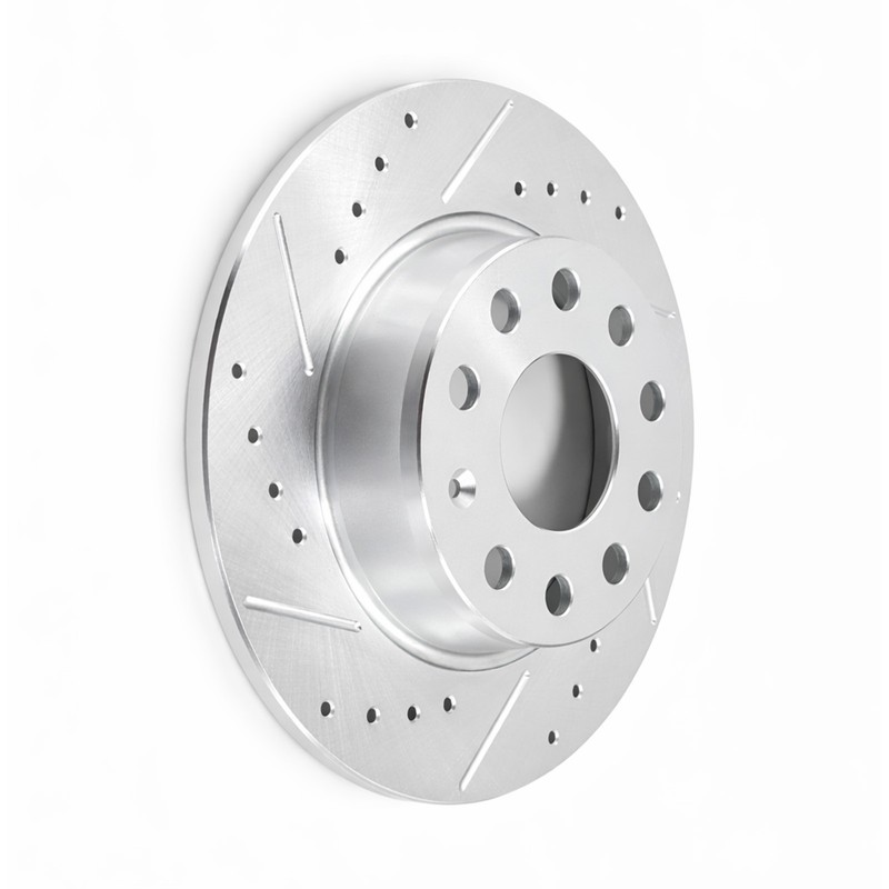10.7" Rear Drilled Brake Rotors for Jetta Passat Audi A3 Quattro VW Golf Eos GTI gallery