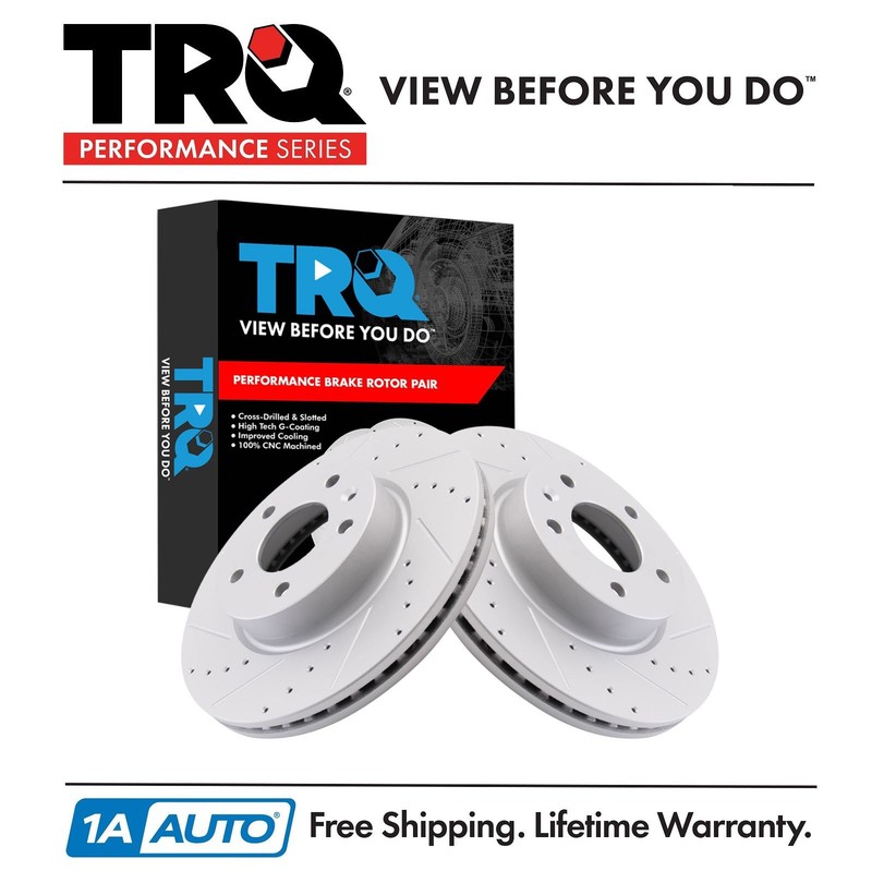 TRQ Performance Front Brake Rotors Set Fits 2013-2019 Cadillac ATS 2020-2024 CT4