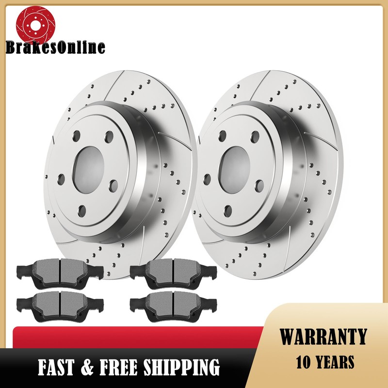 REAR Brake Rotors Pads fit for Dodge Durango 2011-2017 2018-2020 Drilled Brakes