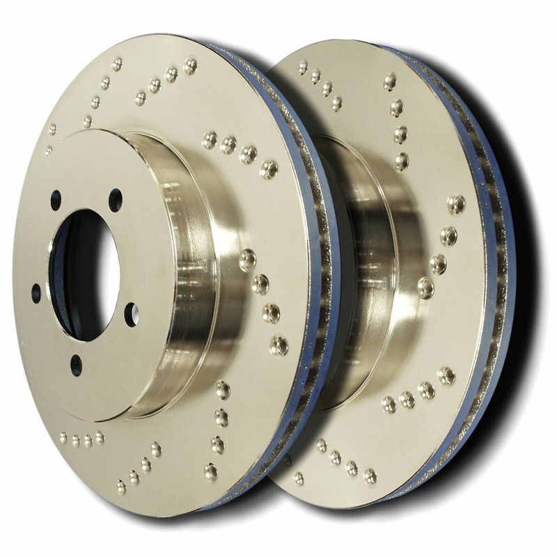 SP Performance C32-7064-P Cross Drilled Brake Rotors Zinc Coating L/R Pr Rear