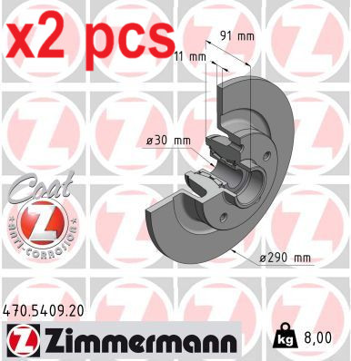 X2 PCS L&R SIDES REAR BRAKE DISC 470.5409.20