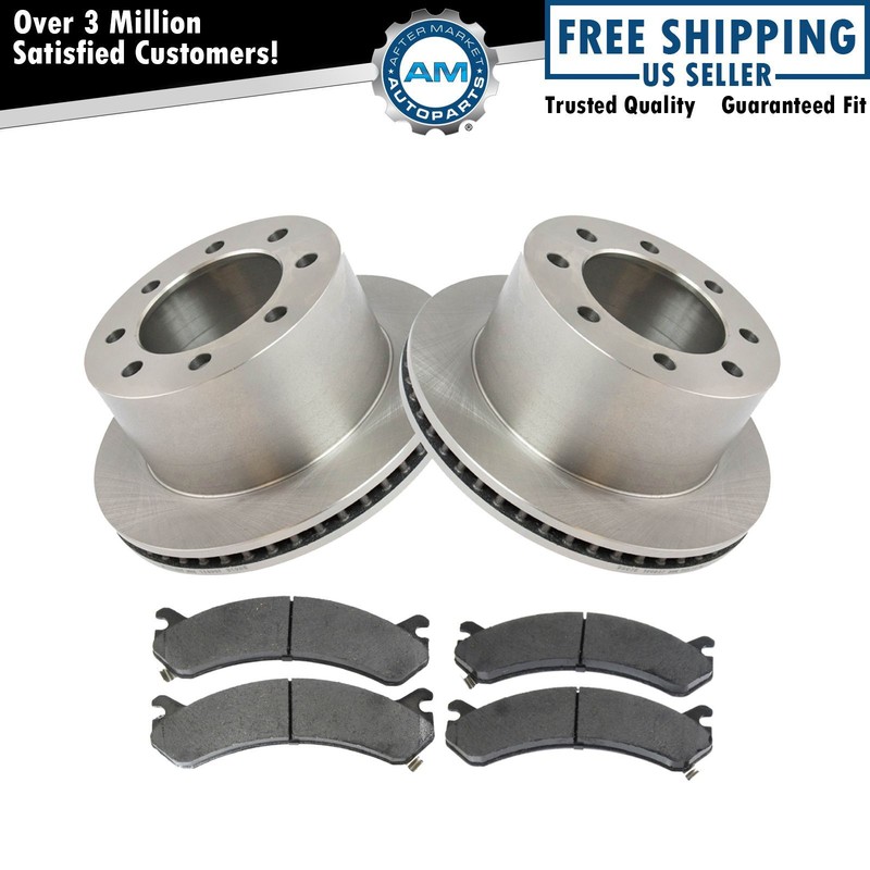 Rear Brake Rotor & Ceramic Pad Set for Chevy Express GMC Savana Van Dually