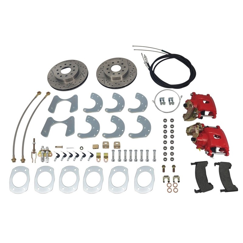 Universal Rear Disc Brake Conversion Kit Red Calipers 9 Inch For Ford 1957-1984 gallery