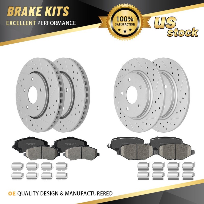 Front & Rear Brake Rotors + Ceramic Pads for Dodge Grand Caravan Town & Country