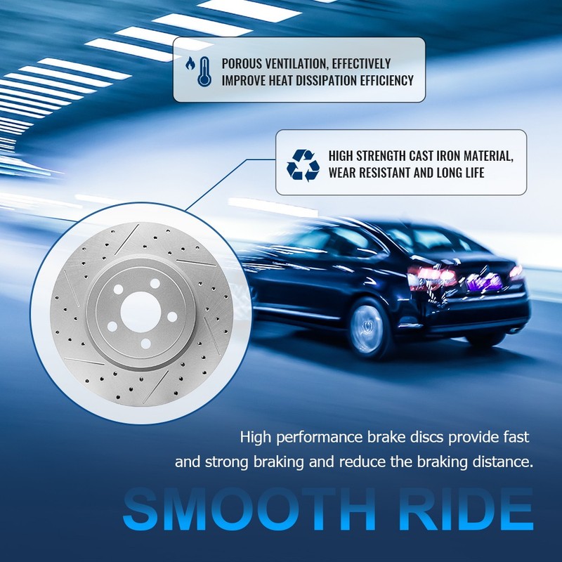 Rear Drilled Rotors Brake Pads for 2002-2005 Ford Explorer Mercury Mountaineer gallery
