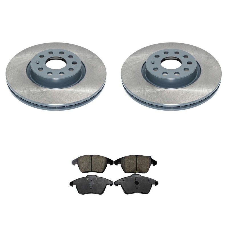 DuraGo Front Rotors Akebono EURO Ceramic Disc Brake Pads Kit For Beetle Jetta