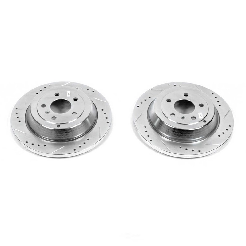 Disc Brake Rotor Set-Rear Drilled, Slotted and Zinc Plated Brake Rotor Pair
