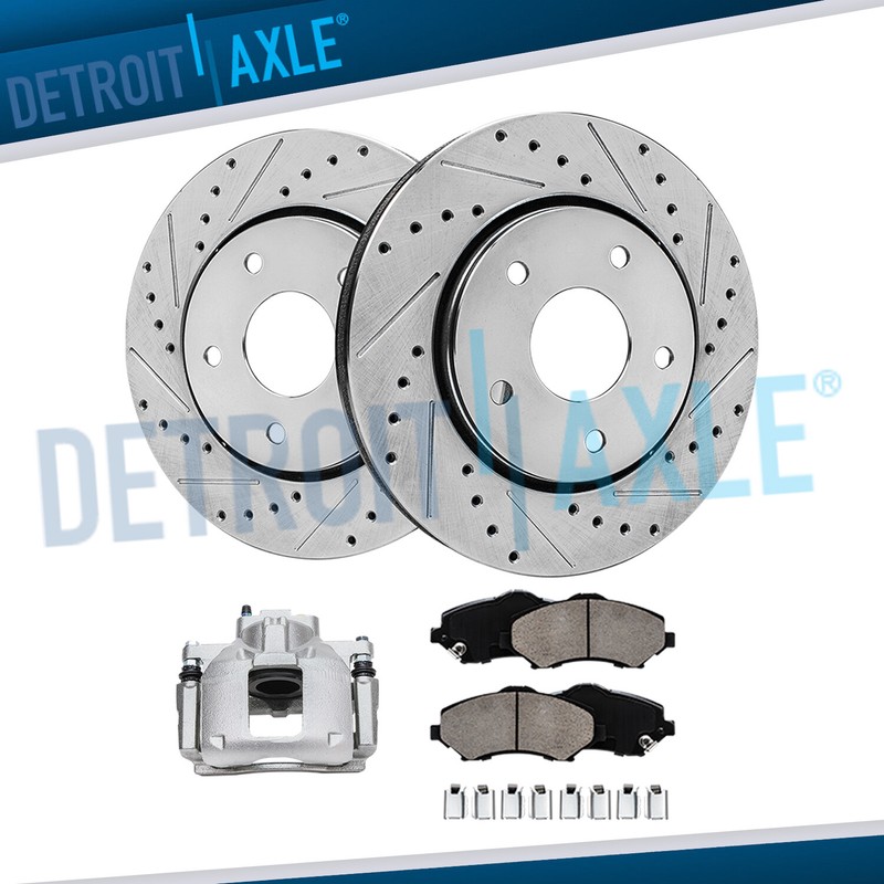 11.89” Front Drilled Rotors Right Caliper Brake Pad for 2009-2012 Dodge Journey