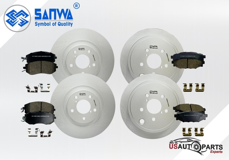 SET OF FRONT & REAR BRAKE ROTOR GEOMET &CERAMIC PAD FOR SUBARU IMPREZA 2011-2014