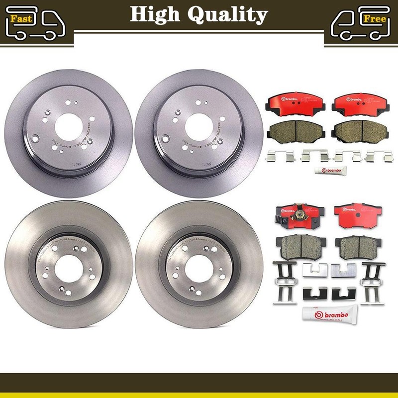 Brake Pads Rotors Set Front Rear Fits Honda CR-V 2.4L