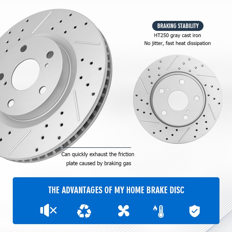 Front Drilled Disc Brake Rotors for Dodge Ram 2500 3500 1500 2009 2010 2011-2021 gallery