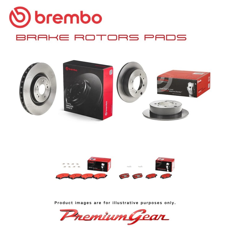 Front+Rear Brembo UV Coated Disc Rotors+NAO Pads for Mitsubishi Lancer CG 07-08