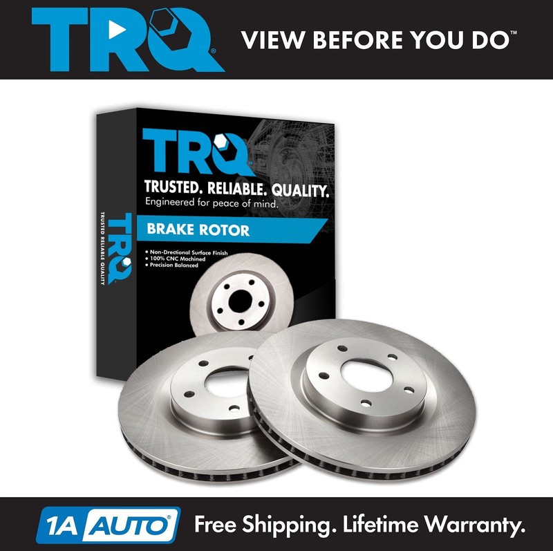 TRQ Front Brake Rotors Left & Right Pair Set For Nissan Sentra SE-R Rogue 2
