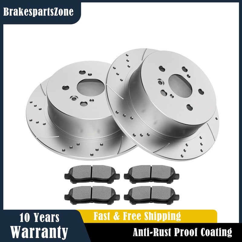309mm REAR Brake Rotors Pads Kit for Toyota Highlander 2014 Hybrid Models Brakes