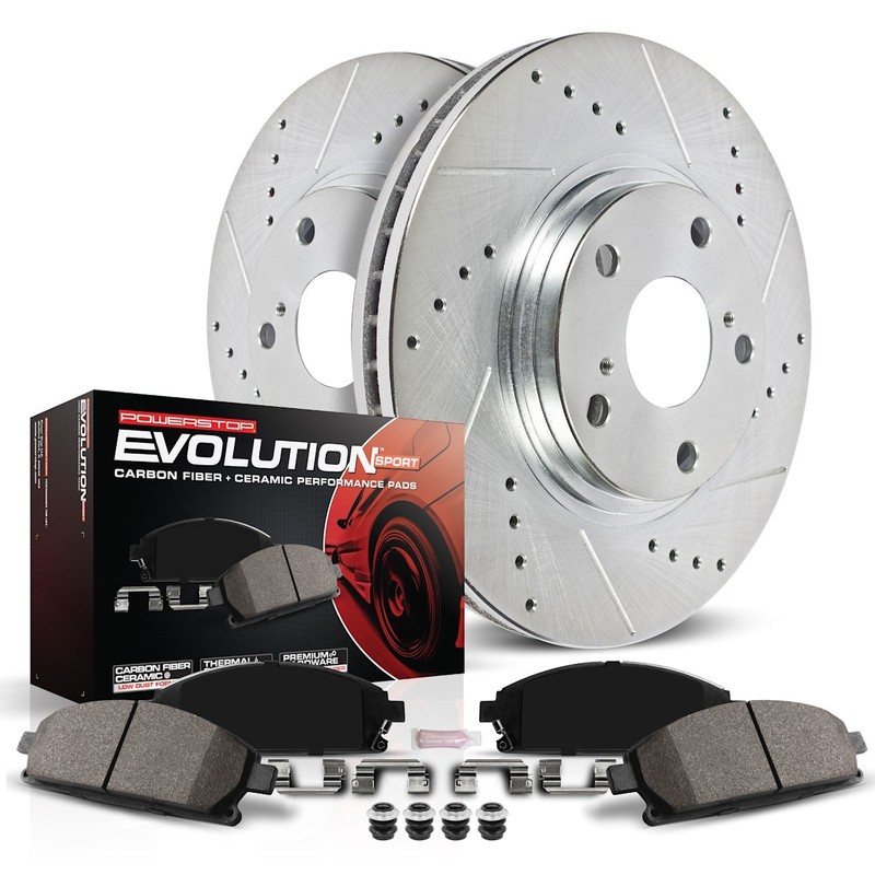 Powerstop Evolution 342.3mm Front 300.1mm Rear Discs Pads Sensor Kit for E300 gallery