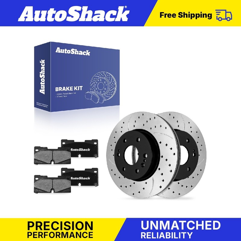 Front Drilled Slotted Brake Rotors Pads for Chevy Silverado 1500 2019-2024