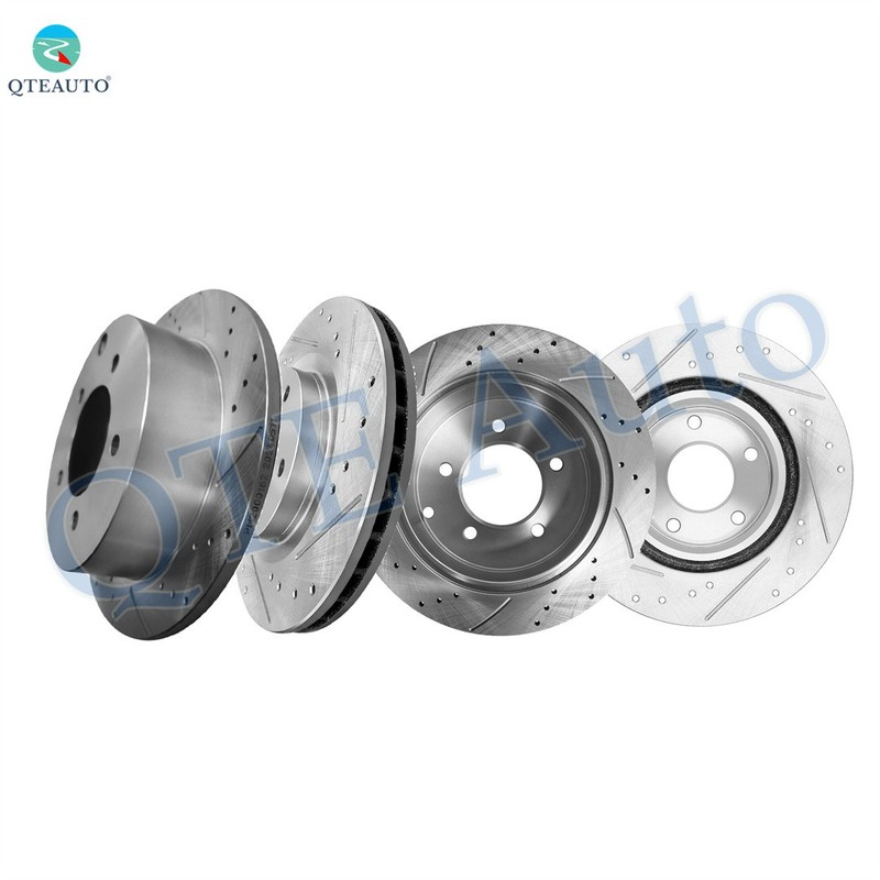 Set of 4 Front 294-Rear 262 Drilled Brake Disc Rotors To 2007-2012 Dodge Caliber