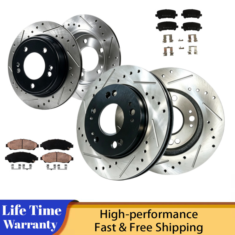 330mm Front Rear Drilled Rotors Brake Ceramic Pads for Acura ZDX MDX 2010 -2013